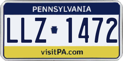 PA license plate LLZ1472