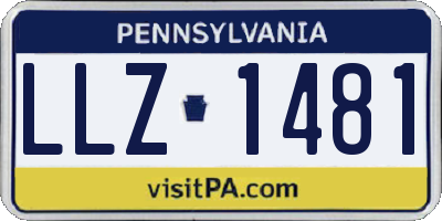 PA license plate LLZ1481