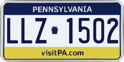 PA license plate LLZ1502