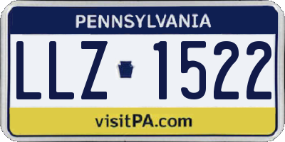 PA license plate LLZ1522