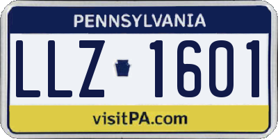 PA license plate LLZ1601