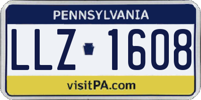 PA license plate LLZ1608