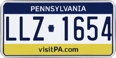 PA license plate LLZ1654