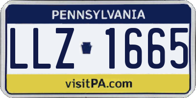 PA license plate LLZ1665