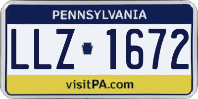 PA license plate LLZ1672
