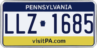 PA license plate LLZ1685