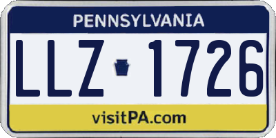 PA license plate LLZ1726