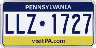 PA license plate LLZ1727