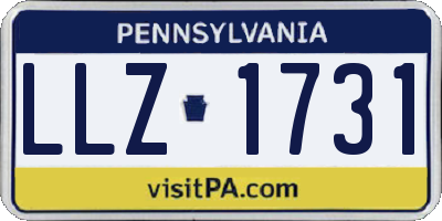 PA license plate LLZ1731