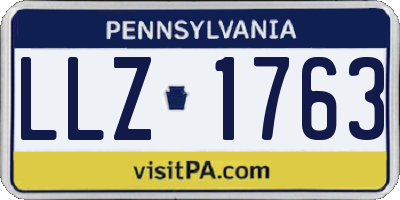 PA license plate LLZ1763