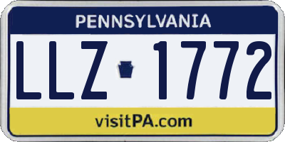PA license plate LLZ1772