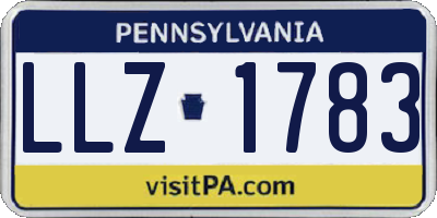PA license plate LLZ1783