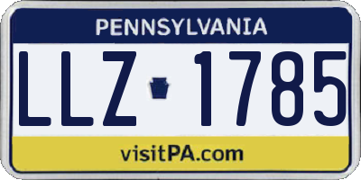 PA license plate LLZ1785