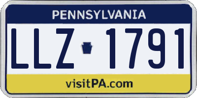PA license plate LLZ1791