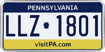 PA license plate LLZ1801