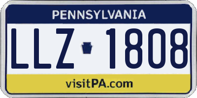 PA license plate LLZ1808