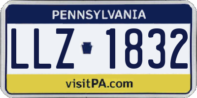 PA license plate LLZ1832
