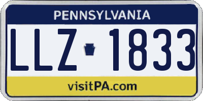 PA license plate LLZ1833