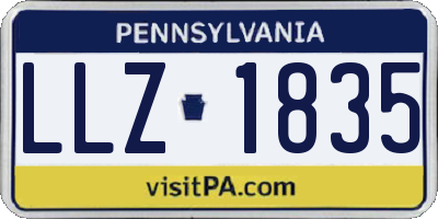 PA license plate LLZ1835