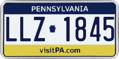 PA license plate LLZ1845