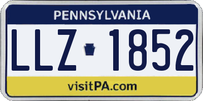 PA license plate LLZ1852