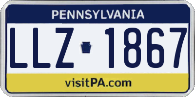 PA license plate LLZ1867