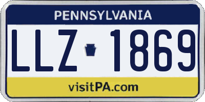 PA license plate LLZ1869