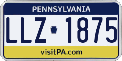 PA license plate LLZ1875