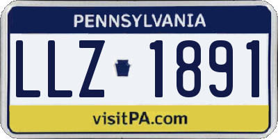 PA license plate LLZ1891