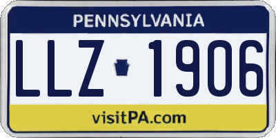 PA license plate LLZ1906