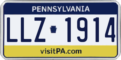 PA license plate LLZ1914