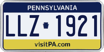 PA license plate LLZ1921
