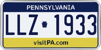 PA license plate LLZ1933