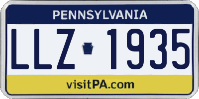 PA license plate LLZ1935