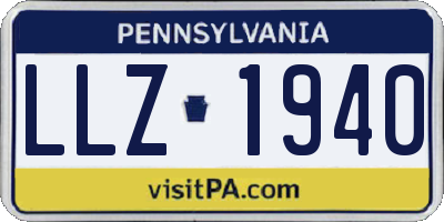 PA license plate LLZ1940