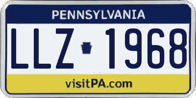 PA license plate LLZ1968