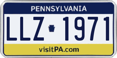 PA license plate LLZ1971
