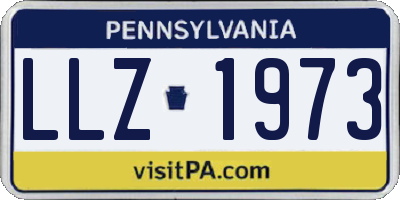 PA license plate LLZ1973
