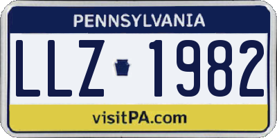 PA license plate LLZ1982