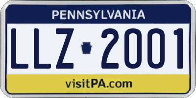 PA license plate LLZ2001