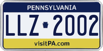 PA license plate LLZ2002