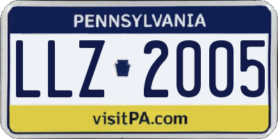 PA license plate LLZ2005