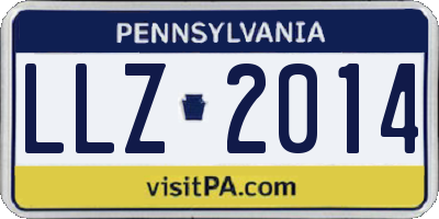 PA license plate LLZ2014