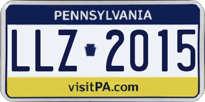 PA license plate LLZ2015