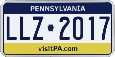 PA license plate LLZ2017