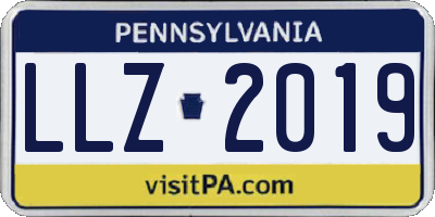 PA license plate LLZ2019