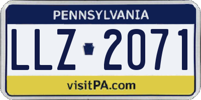 PA license plate LLZ2071