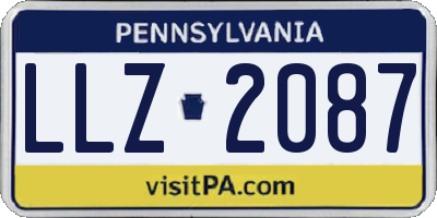 PA license plate LLZ2087