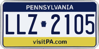 PA license plate LLZ2105