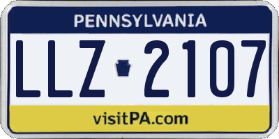PA license plate LLZ2107